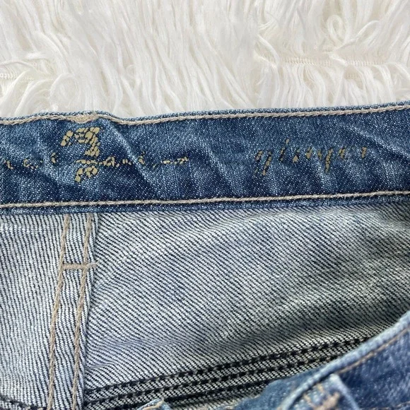 7 For All Mankind Pants Womens 31 Blue Ginger Flared Medium Wash Denim Jeans USA - Picture 3 of 15